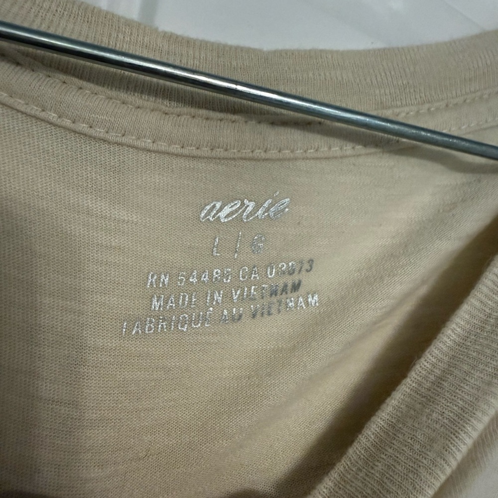 Aerie Cream Floral Long Sleeve Tee - Picture 3 of 4